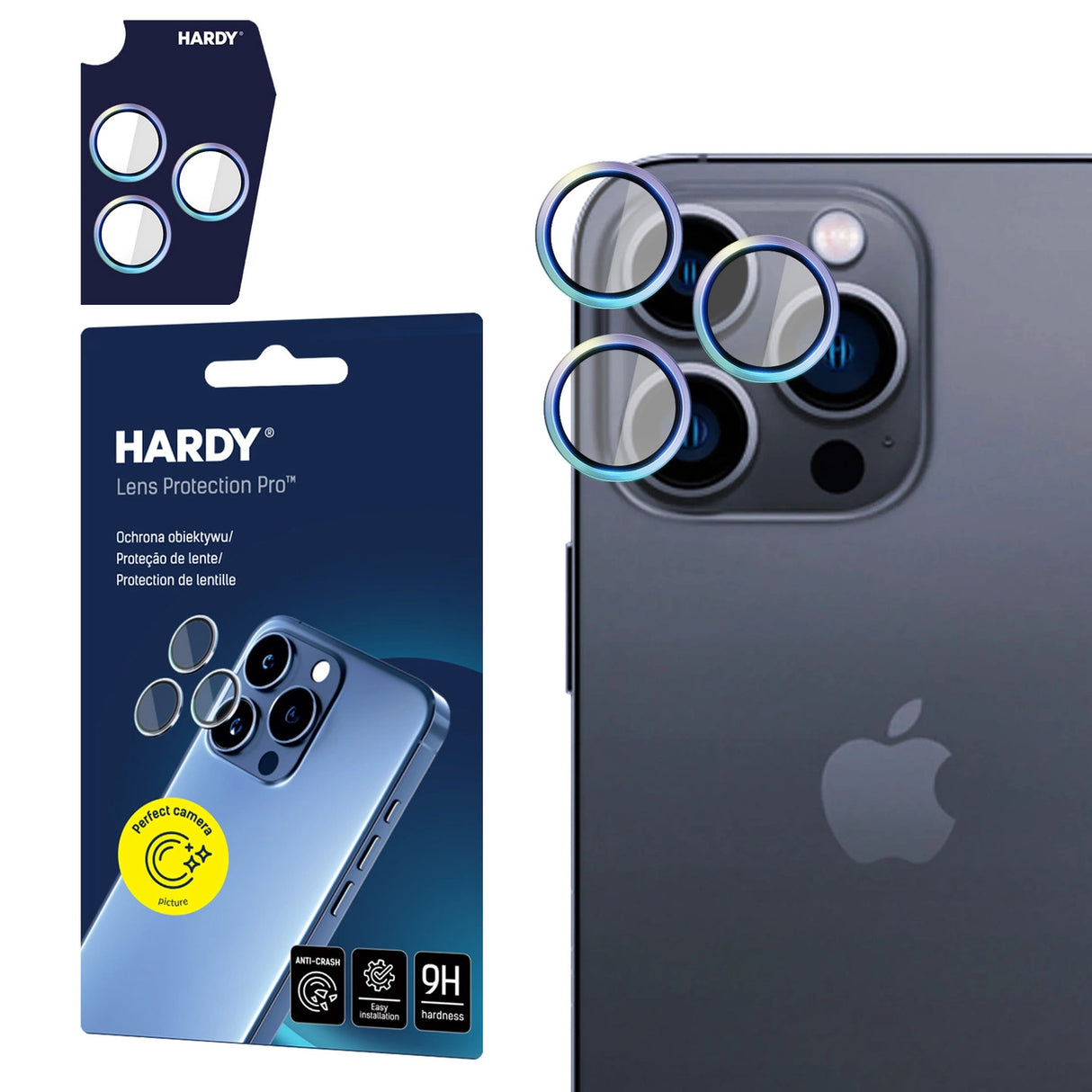 3mk HARDY Lens Protection Pro Glass til Apple iPhone 15 Pro - Multicolor