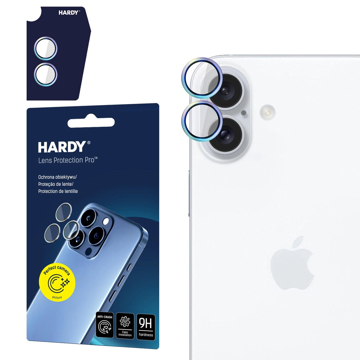 3mk HARDY Lens Protection Pro Glass til Apple iPhone 16 / 16 Plus - Multicolor