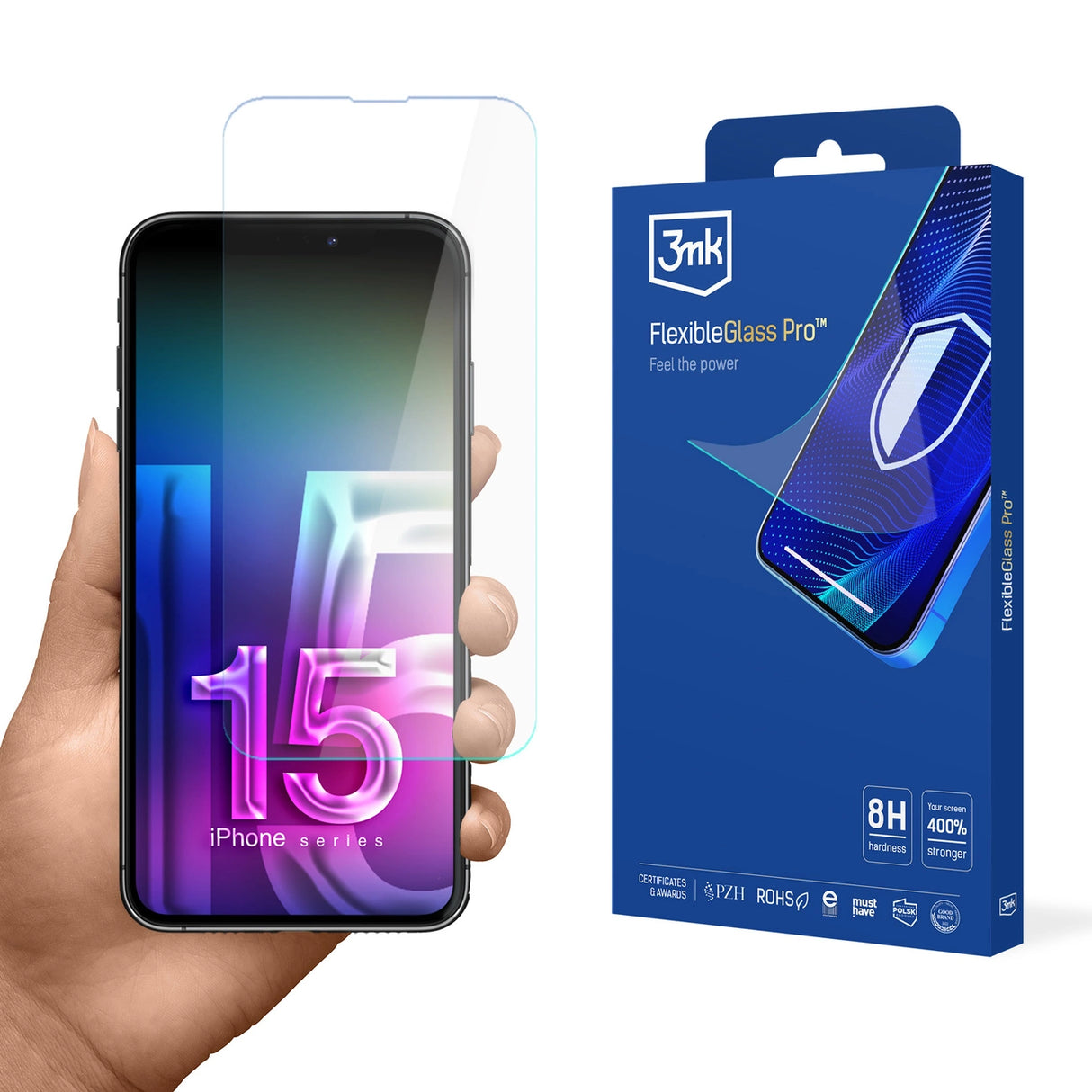 Hybridglas 3mk FlexibleGlass Pro v2.0 til Apple iPhone 15