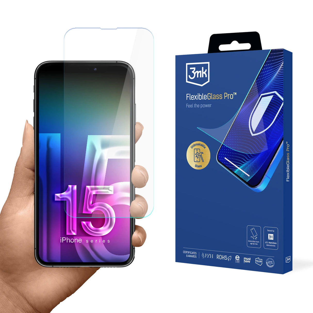 Hybridglas 3mk FlexibleGlass Pro til Apple iPhone 15 Pro