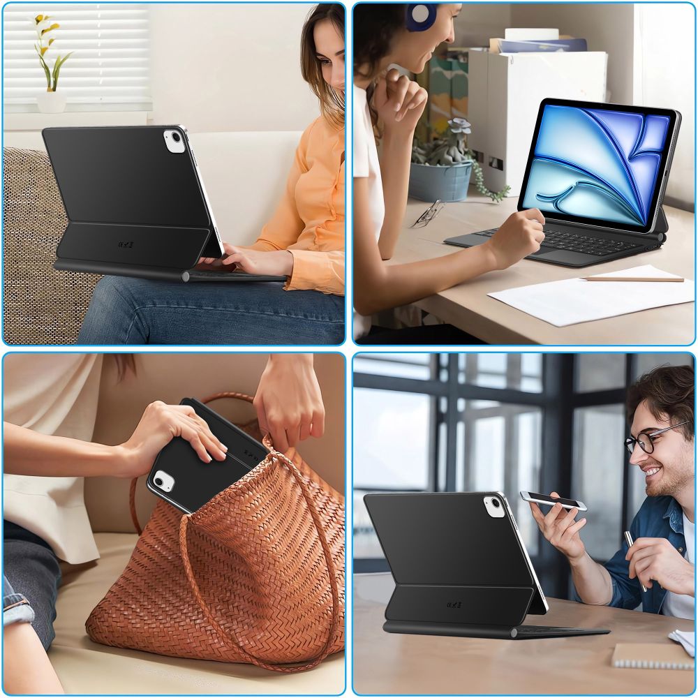 Tech-Protect Smartcase Magnetisk med tastatur til iPad Air 10.9 2020 / 2022 / iPad Air 11 2024 / 2025 - sort