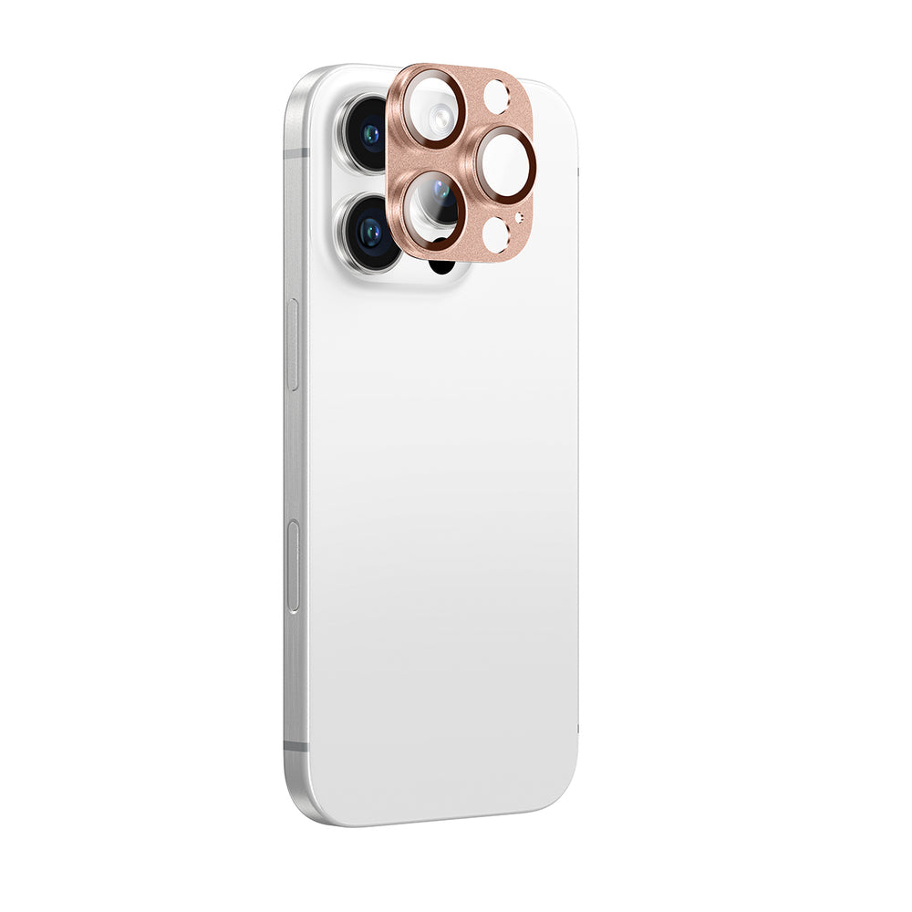 AmazingThing Aviation-Grade Alloy tempereret glas objektiv til iPhone 16 Pro / 16 Pro Max kamera objektiv - Rose Gold