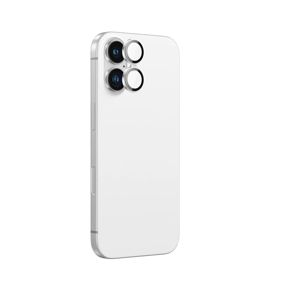 AmazingThing AR Aluminium 2 Lens Glass med Kamera Lens Frame til iPhone 16 / 16 Plus - Hvid