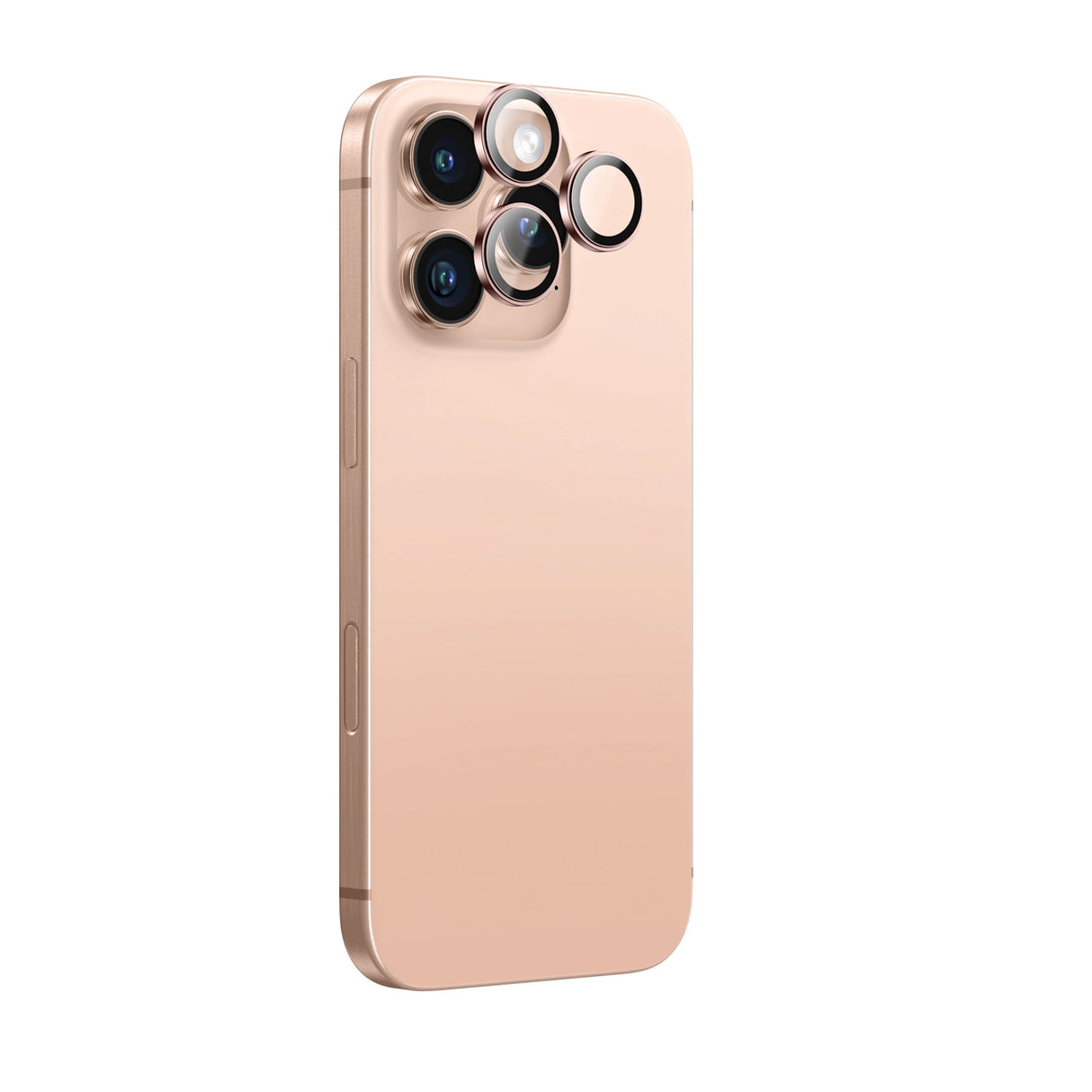 AmazingThing AR Aluminium 3 Lens Glass med Kamera Lens Frame til iPhone 16 Pro / 16 Pro Max - Rose Gold