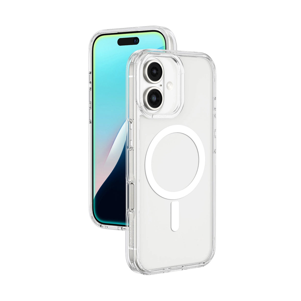 AmazingThing Minimal Mag Case med Magnetisk Ring til iPhone 16 Plus - Transparent