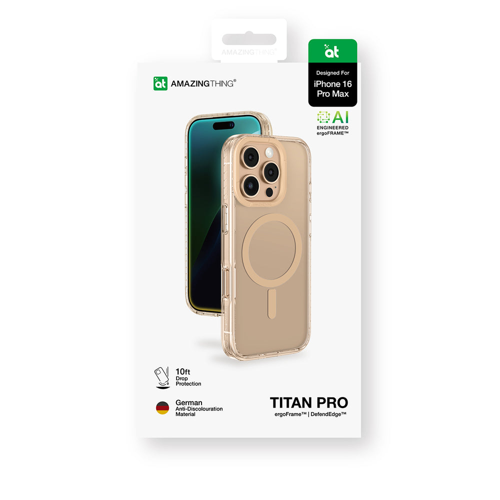 AmazingThing Titan Pro Mag Case med magnetisk ring til iPhone 16 Pro Max - Rose Gold