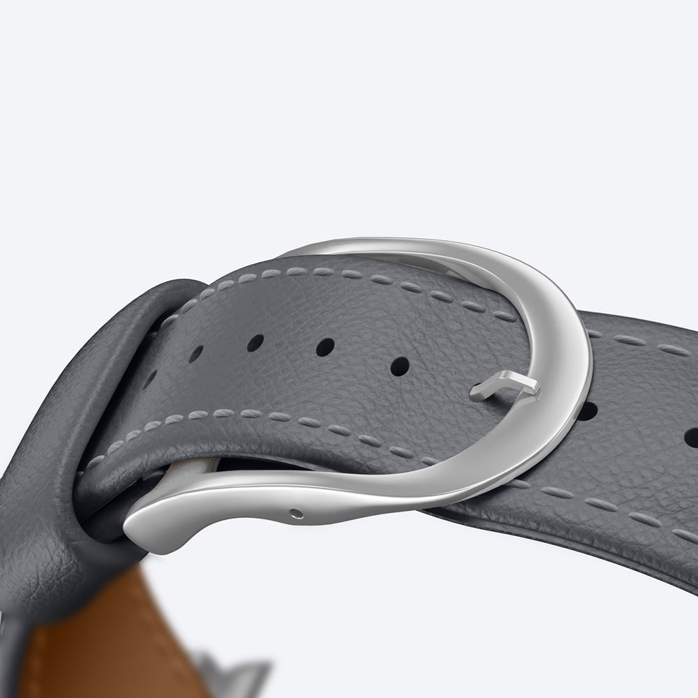 AmazingThing Class Band Læderrem til Apple Watch 45 / 46 / 49 mm - Grå