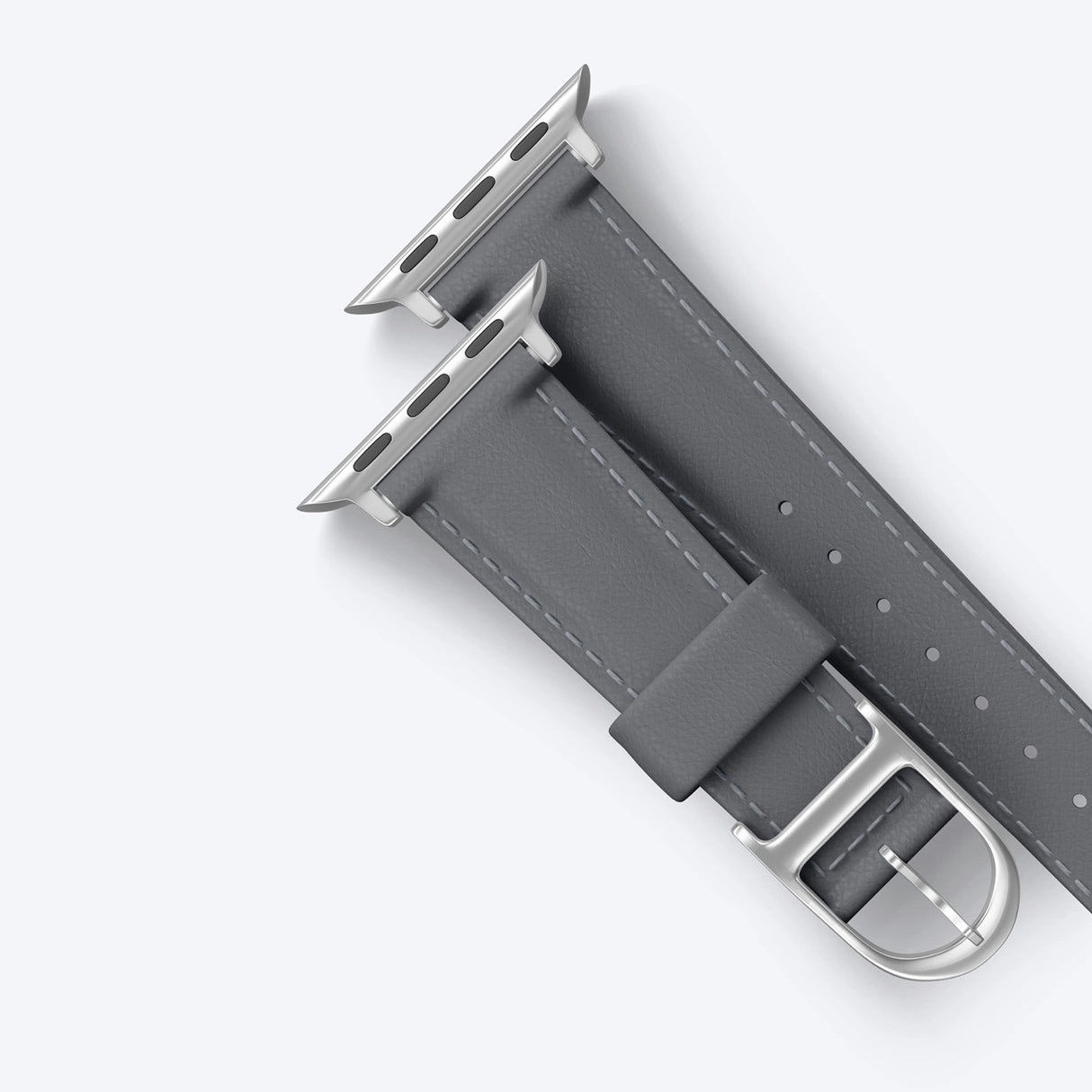 AmazingThing Class Band Læderrem til Apple Watch 45 / 46 / 49 mm - Grå