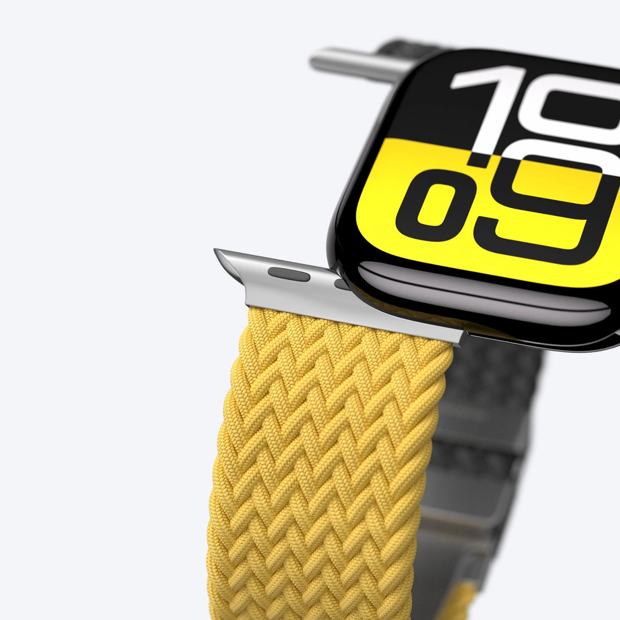 Sæt med 2 AmazingThing Blend-bånd til Apple Watch 45/46/49 mm - gul-sort/sort