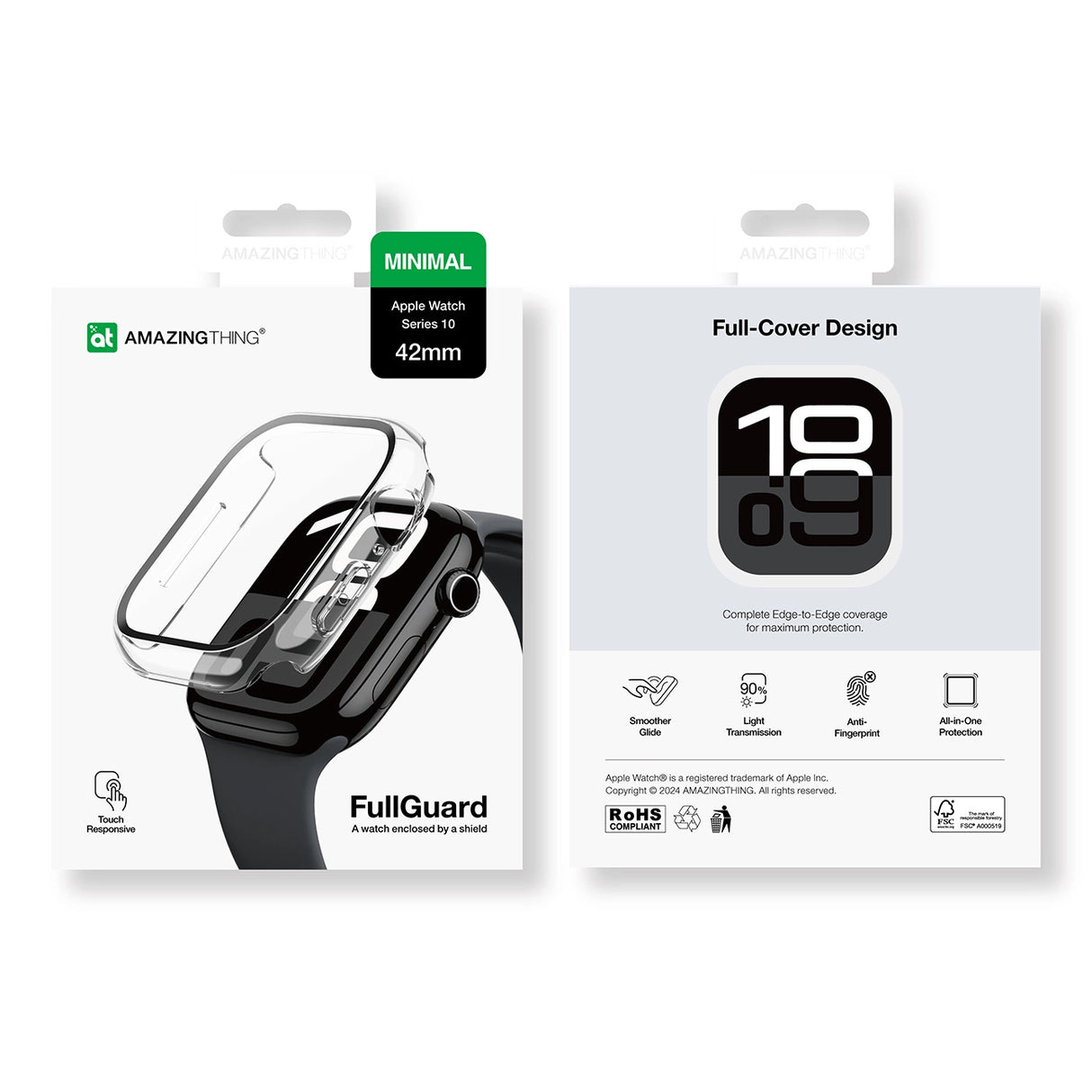 AMAZINGthing IW42RXCL Smart bærbart (wearable) tilbehør Cover Transparent Polykarbonat (PC), Hærdet glas
