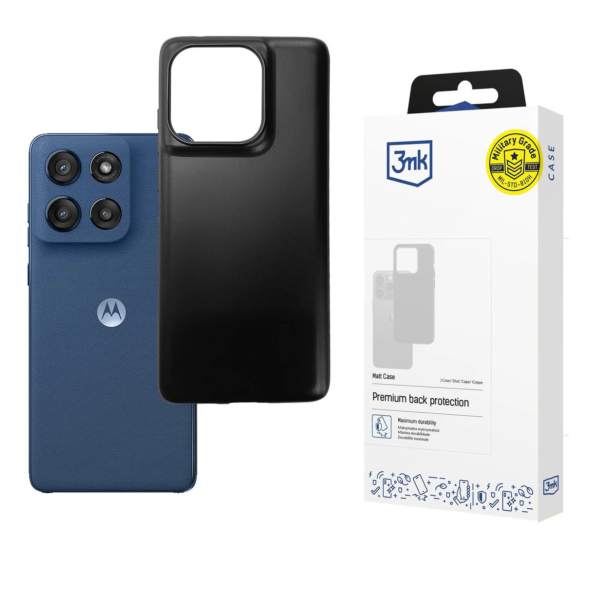 3mk Matt Case til Motorola Moto Edge 60 / 60 Fusion - Matte Black