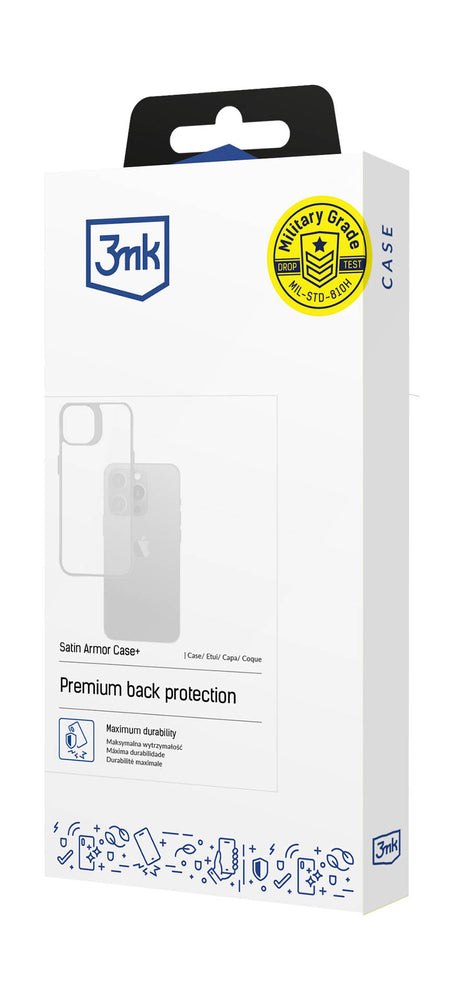 3mk Satin Armor Case+ til iPhone 17 - Gennemsigtig sort