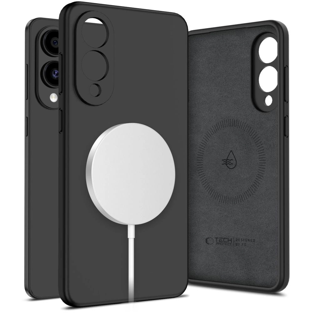 Tech-Protect Liquid Silicone MagSafe-foder for Samsung Galaxy S25 Edge - sort