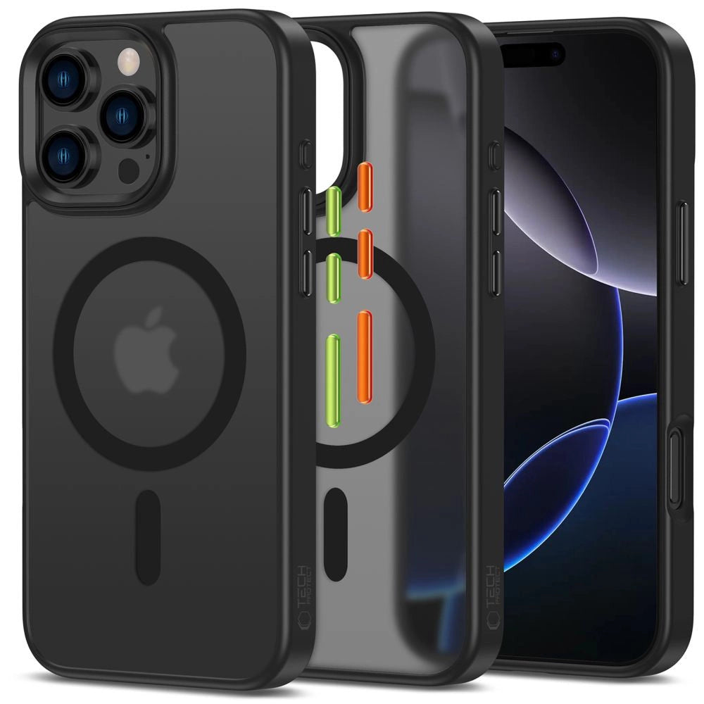 Tech-Protect MagMat Magsafe 3-set iPhone 16 Pro Max Case - Matte Black