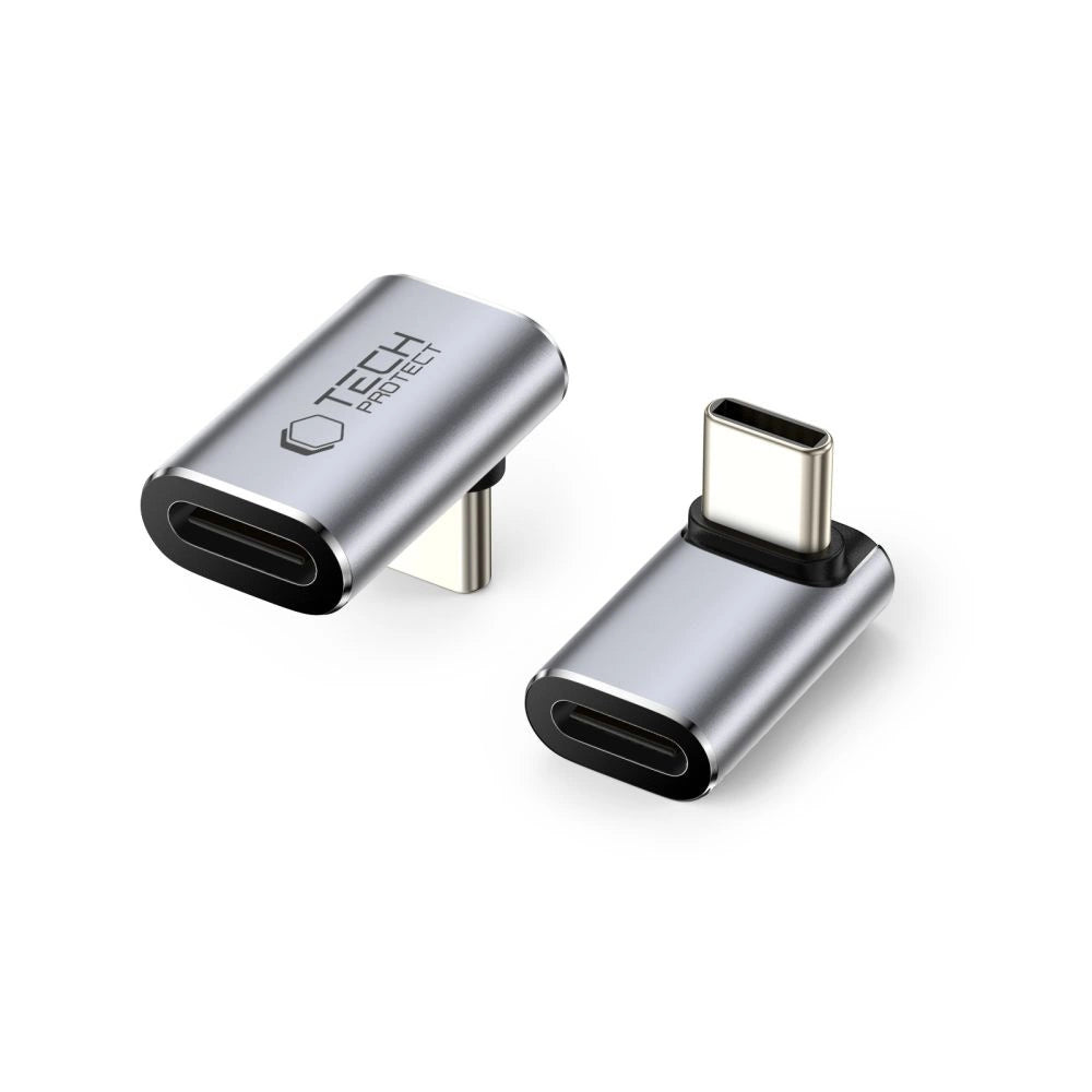 Tech-Protect Ultraboost AA02 USB-C vinklet adapter - Grå