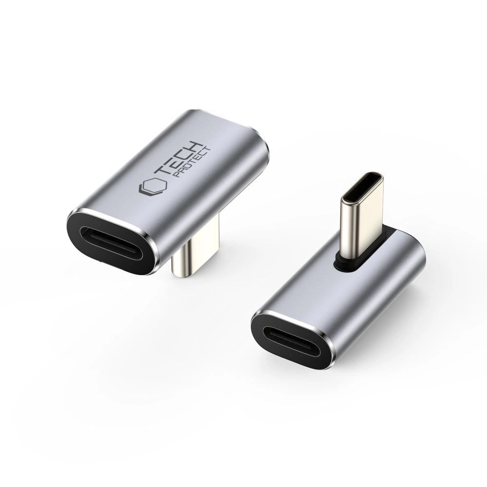 Tech-Protect Ultraboost AA03 USB-C vinklet adapter - Grå