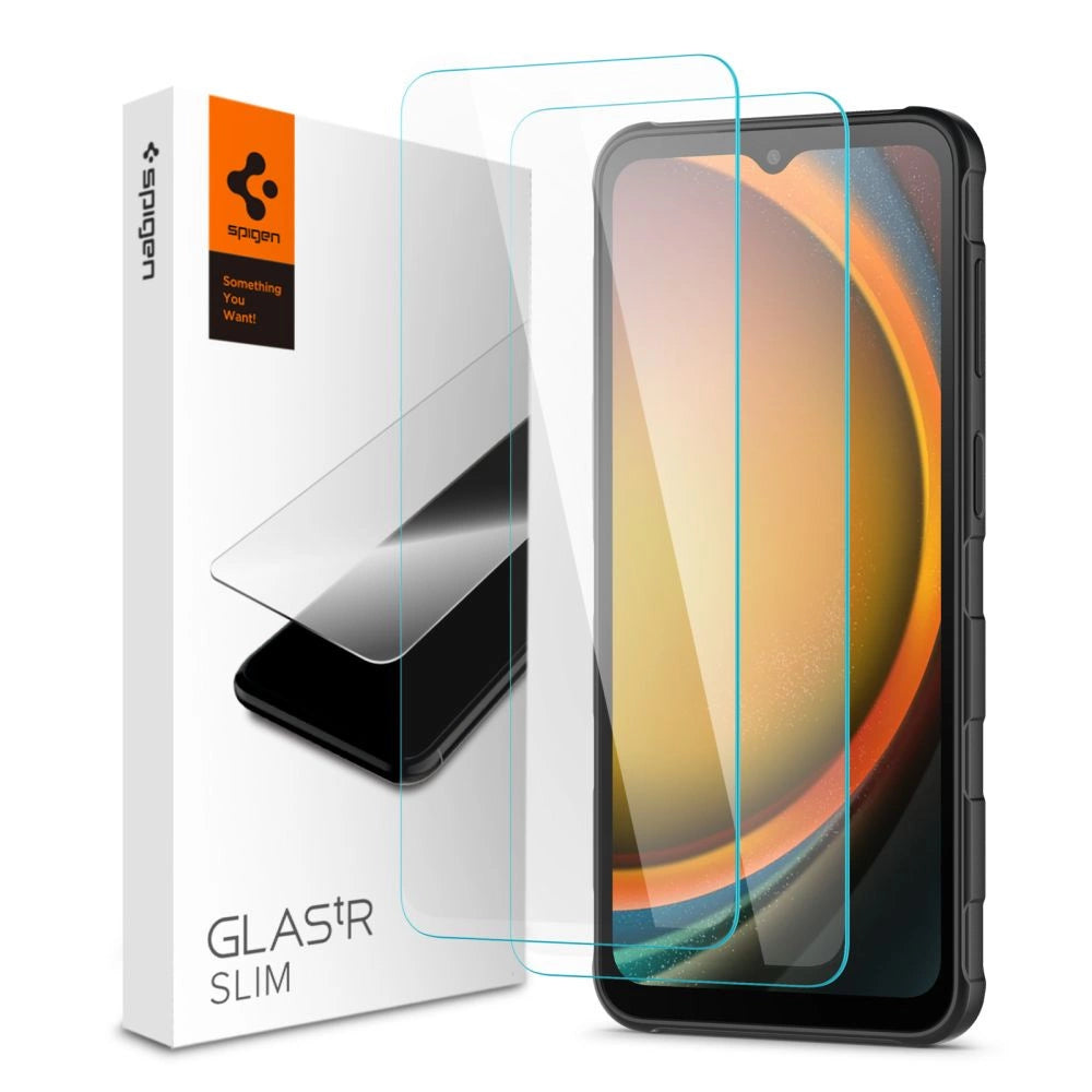 Spigen Glas.tR Slim 2-pakke af hærdet glas til Samsung Galaxy Xcover 7 / 7 Pro - gennemsigtigt