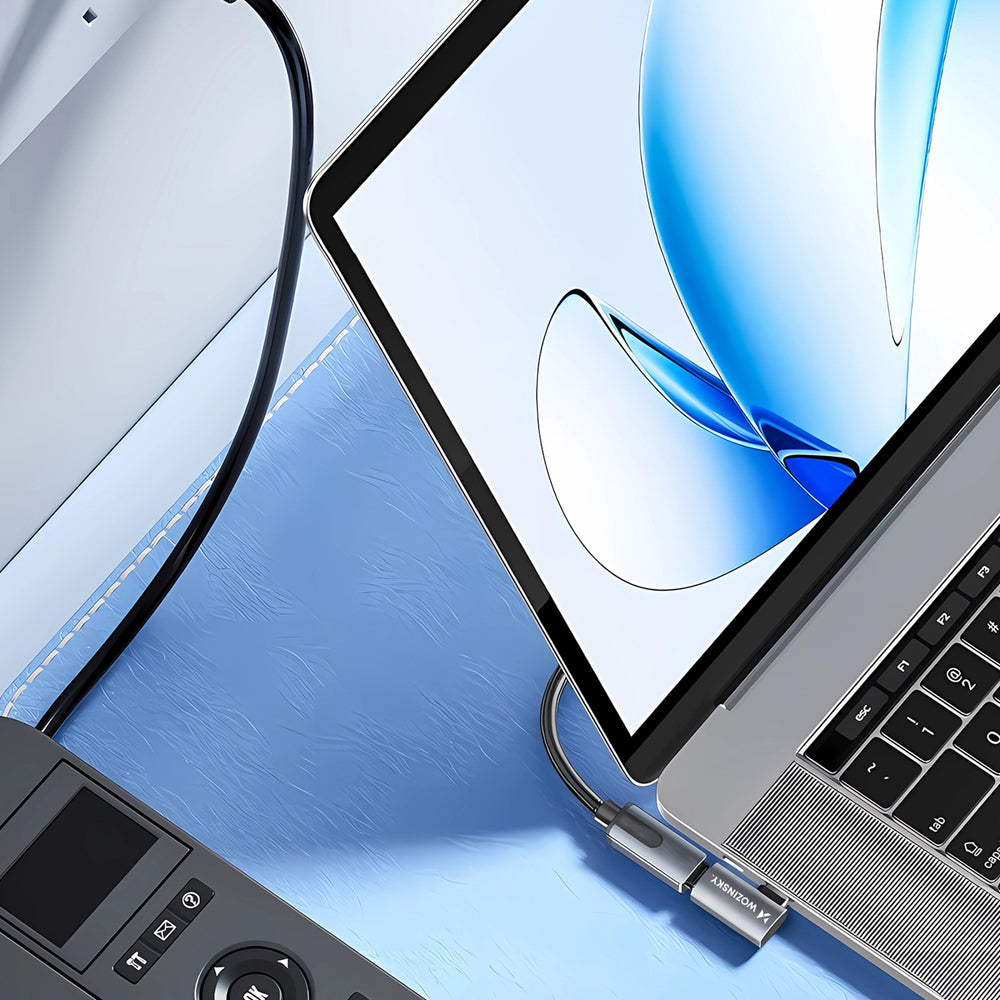 Wozinsky WPKB-01 USB-C - USB-C 40Gb/s 240W 8K OTG Side Angled Adapter - Grå