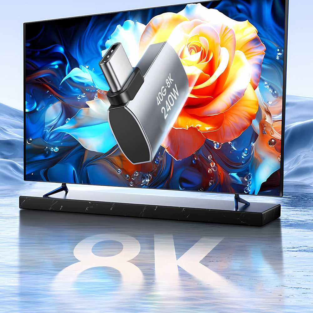 Wozinsky WPKB-01 USB-C - USB-C 40Gb/s 240W 8K OTG Side Angled Adapter - Grå