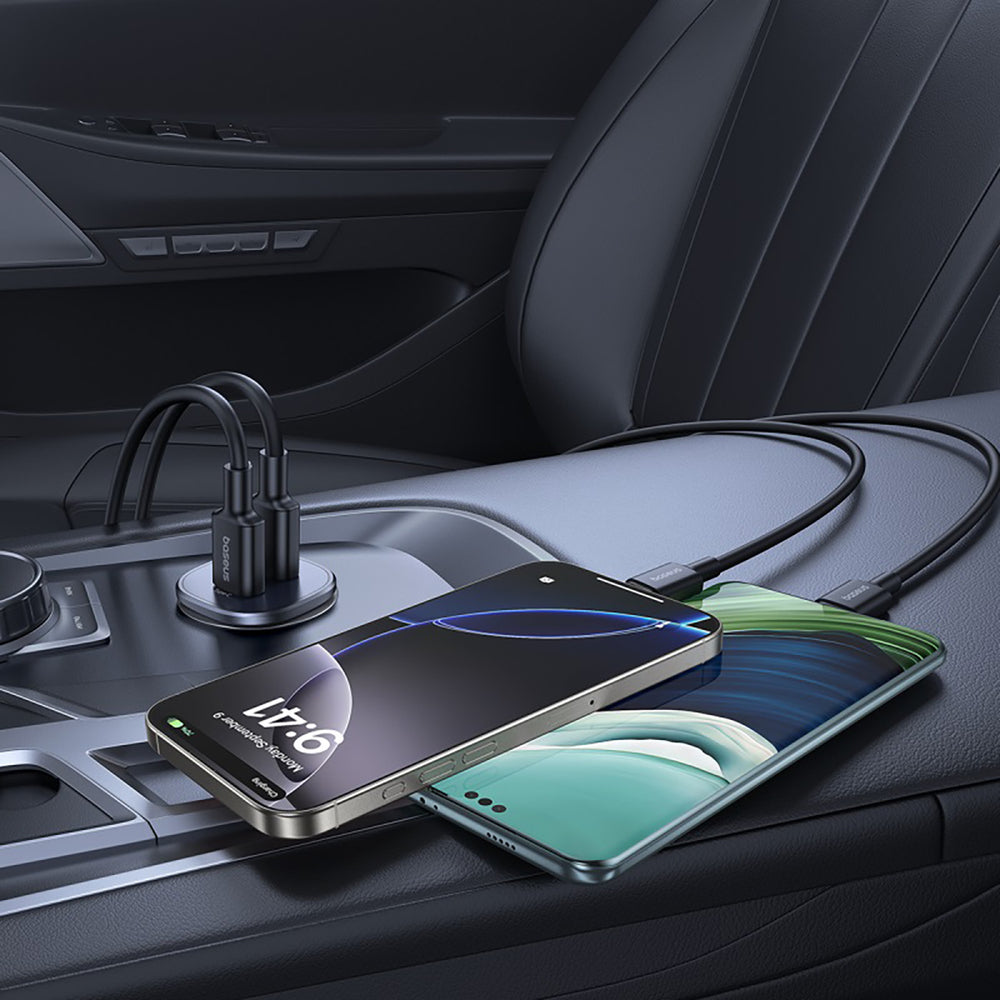 Baseus GoTrip USB-C / USB-A 30W Biloplader - Sort