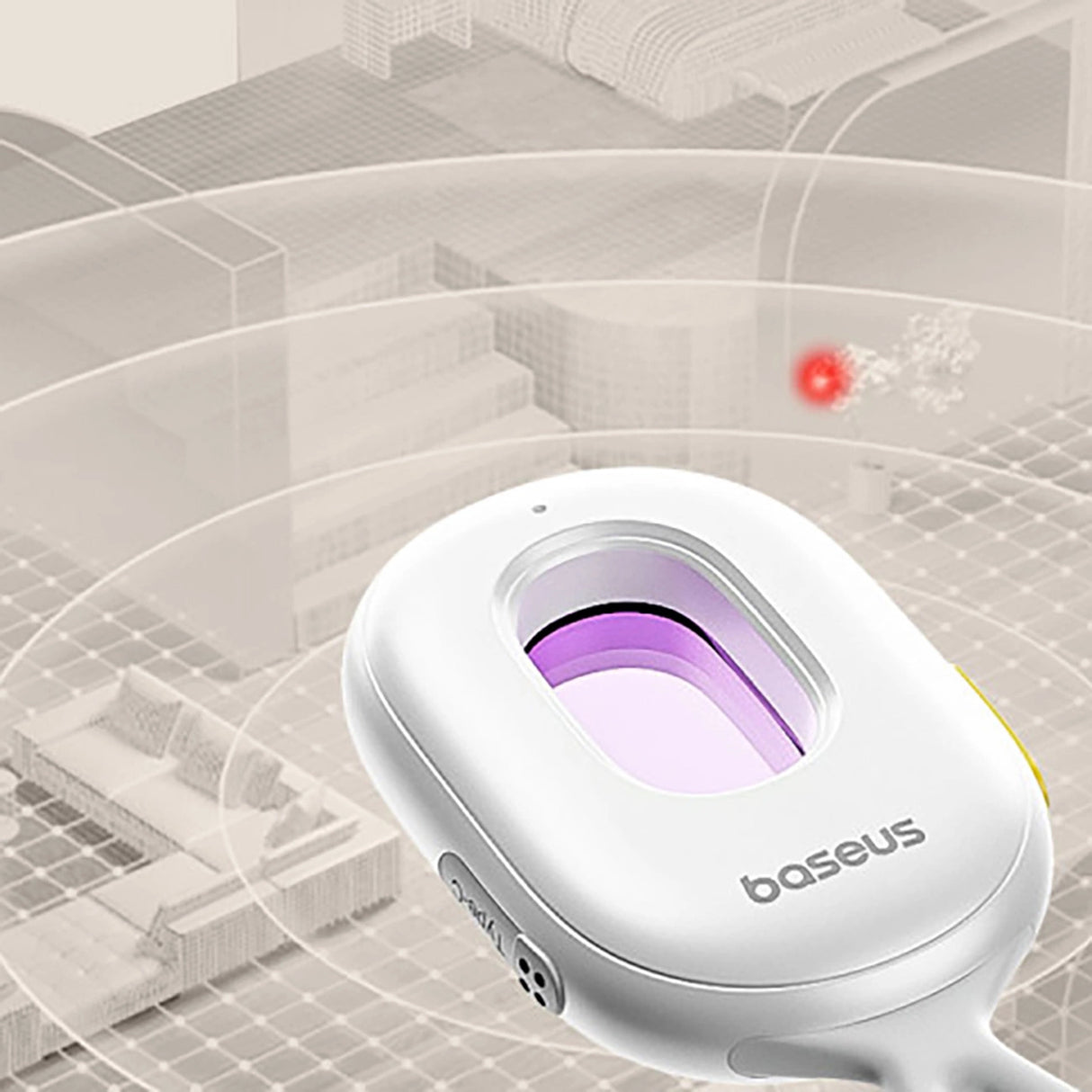 Baseus Heyo Series II Hidden Camera Detector med Alarm og Mini Flashlight + Baseus Simple USB-A - USB-C Cable - Hvid