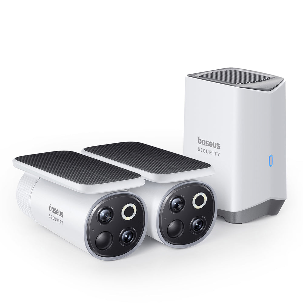 Baseus Security S1 Pro Dual 3K Outdoor Surveillance Kit (2 Cameras) – White