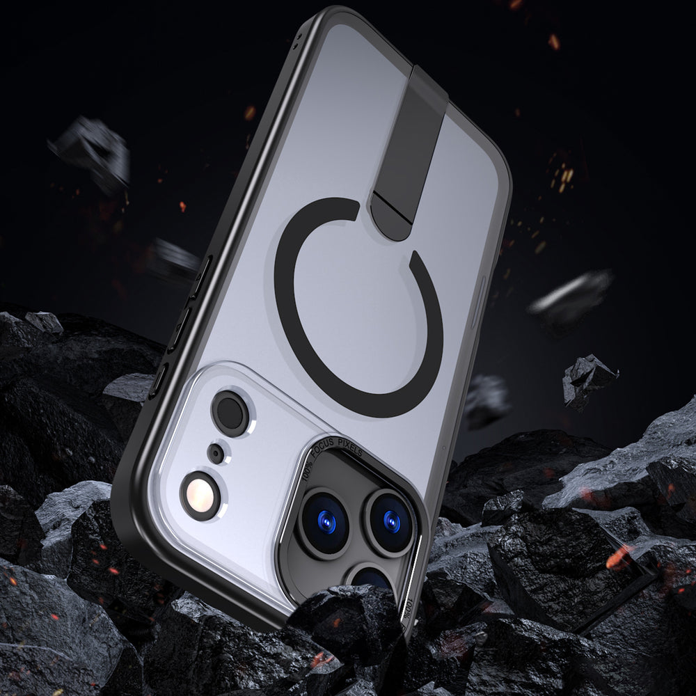 Hybrid Armor X case for iPhone 17 Pro with MagSafe-compatible stand - black