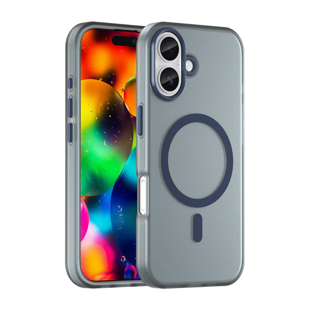 Magnetisk slibende iPhone 17 Case Kompatibel med MagSafe - Matte Blue