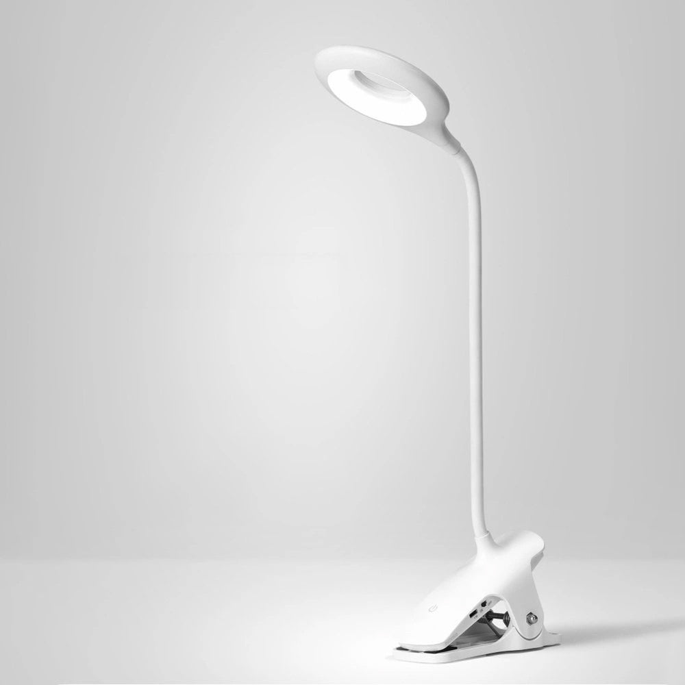 Mini Wozinsky trådløs LED-læslampe med Clip + USB-C-kabel - hvid