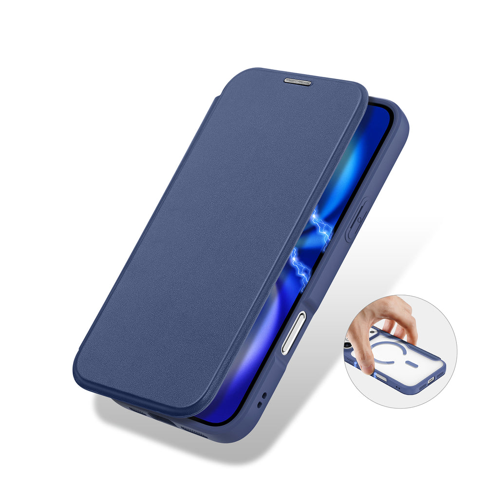 Dux Ducis Skin X Pro iPhone 17 Pro Case med Wallet, MagSafe Kompatibel - Blå