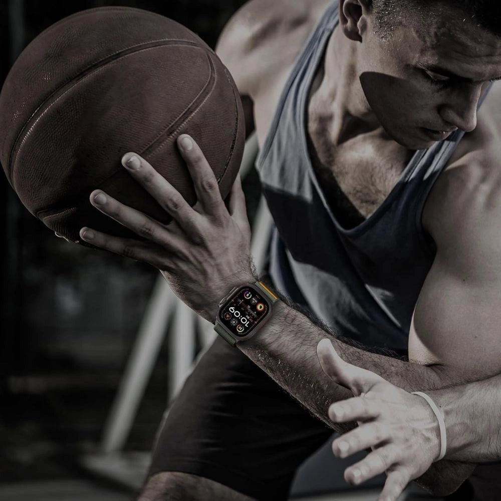 Tech-Protect Nylon Slip Strap til Apple Watch 44 / 45 / 46 / 49 mm - Grøn