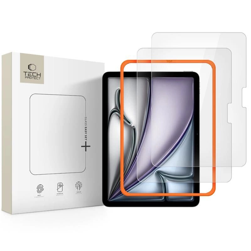Tech-Protect Easy Set+ 2-pack hærdet glas til iPad Air 11" 2024 / 2025 - gennemsigtigt