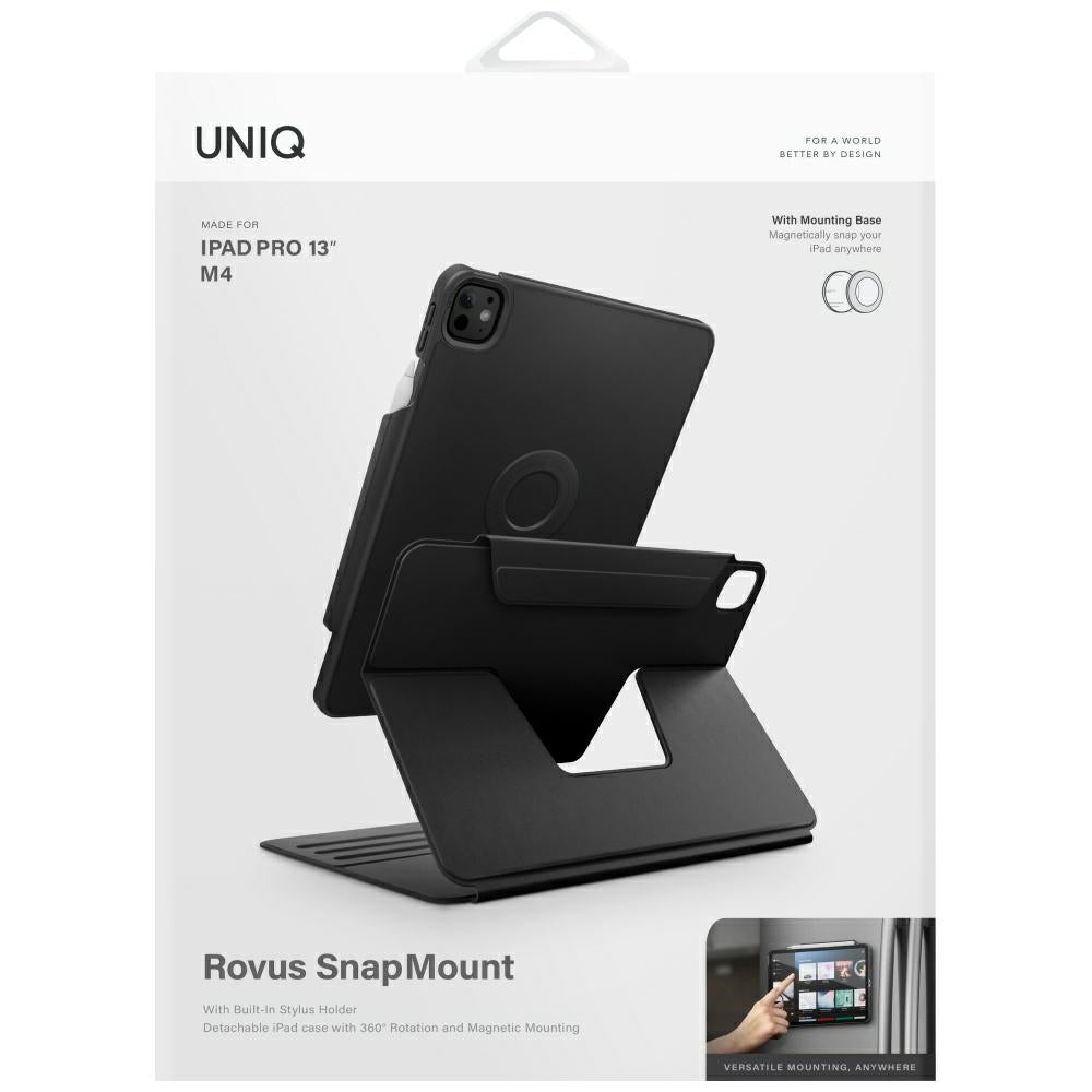 Uniq Rovus Snapmount Magnetic 360 Rotating Fjernbar fodtøj til iPad Pro 13 2024 (7. generation) - sort