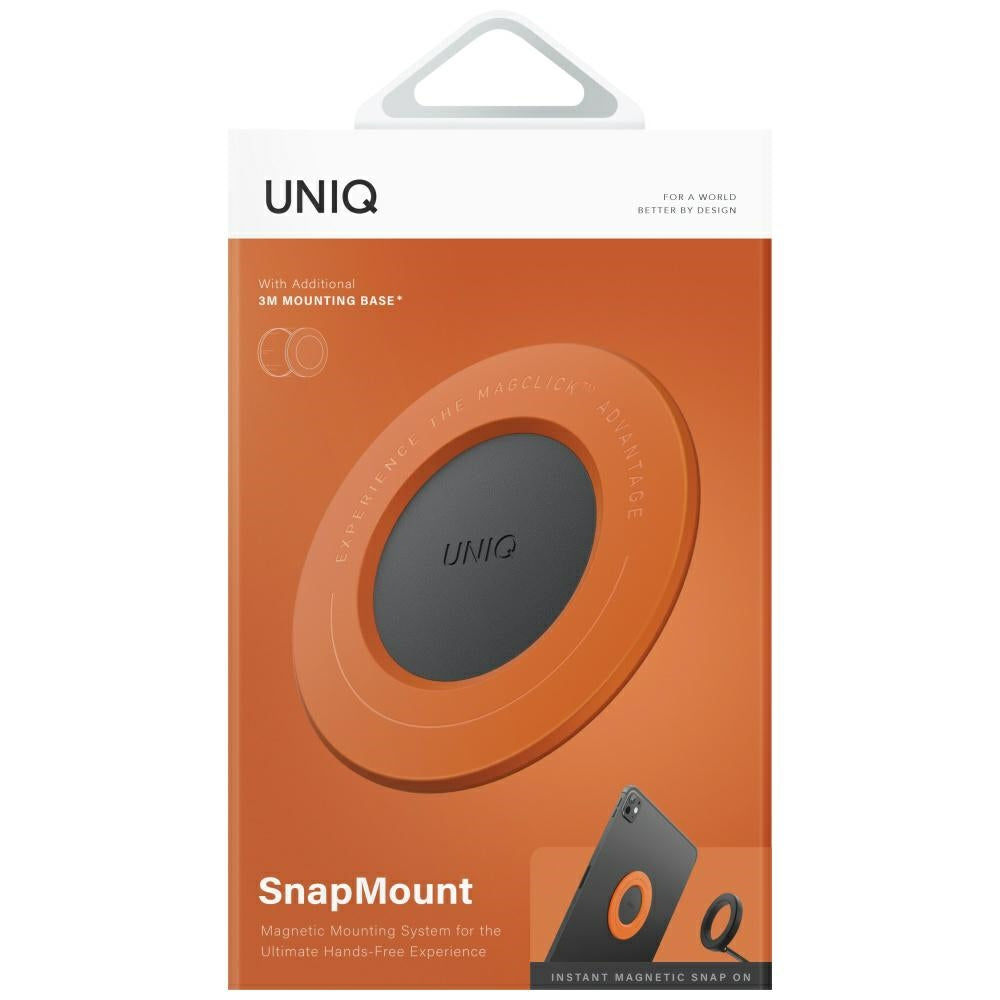 Uniq SnapMount selvklæbende magnetiske holder - orange og sort