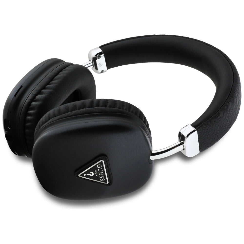 Guess Metallic Triangle Logo Over-Ear Headphones - sort