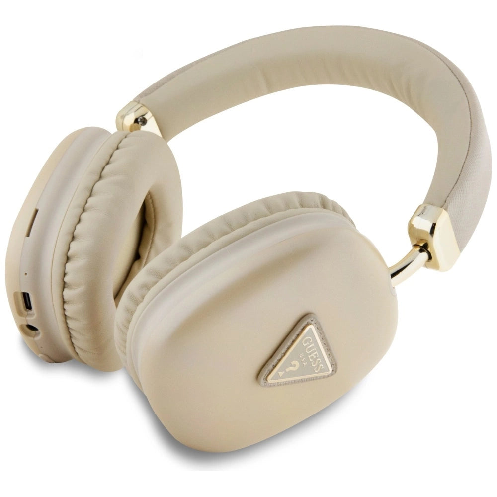 Guess Bluetooth 5.3 Metallic Triangle Logo Gold Over-Ear Headphones