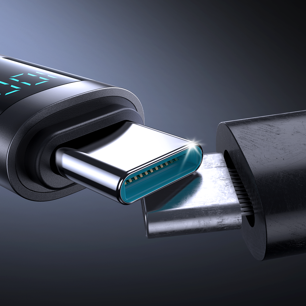 Joyroom S-A16 Pro Prism Series 100W USB-C-kabel - USB-C med digital skærm 1,2 m - sort