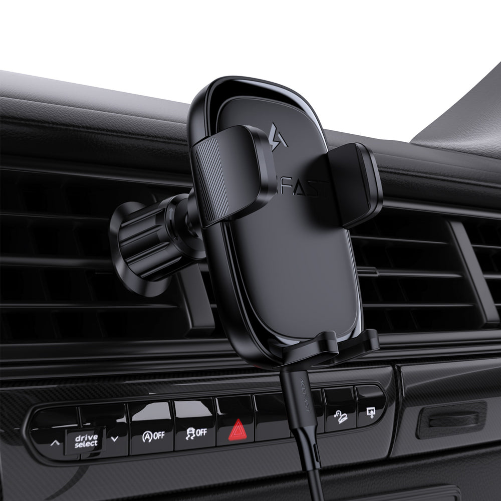 Acefast D48 Car Air Vent Mount med trådløs oplader - sort