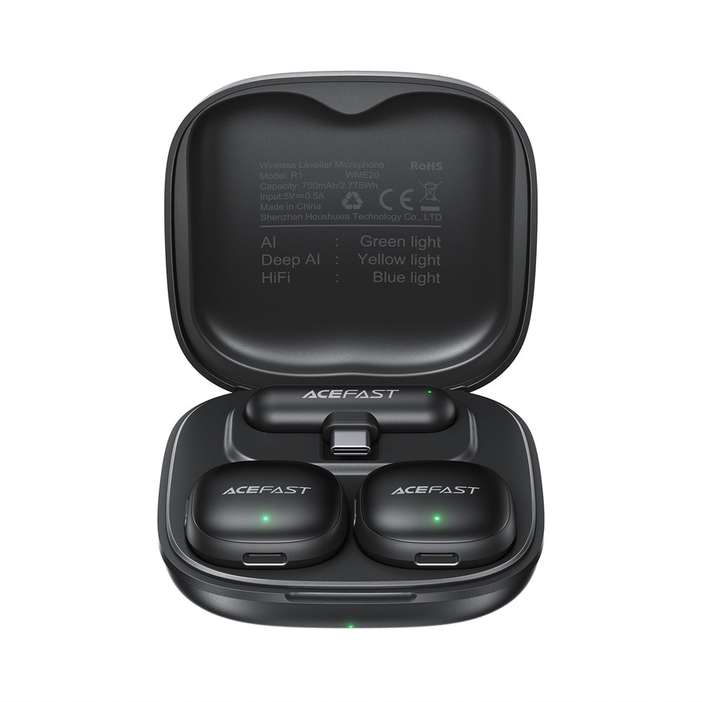 Acefast R1 Wireless Lavalier Microphones 2 pcs - Black