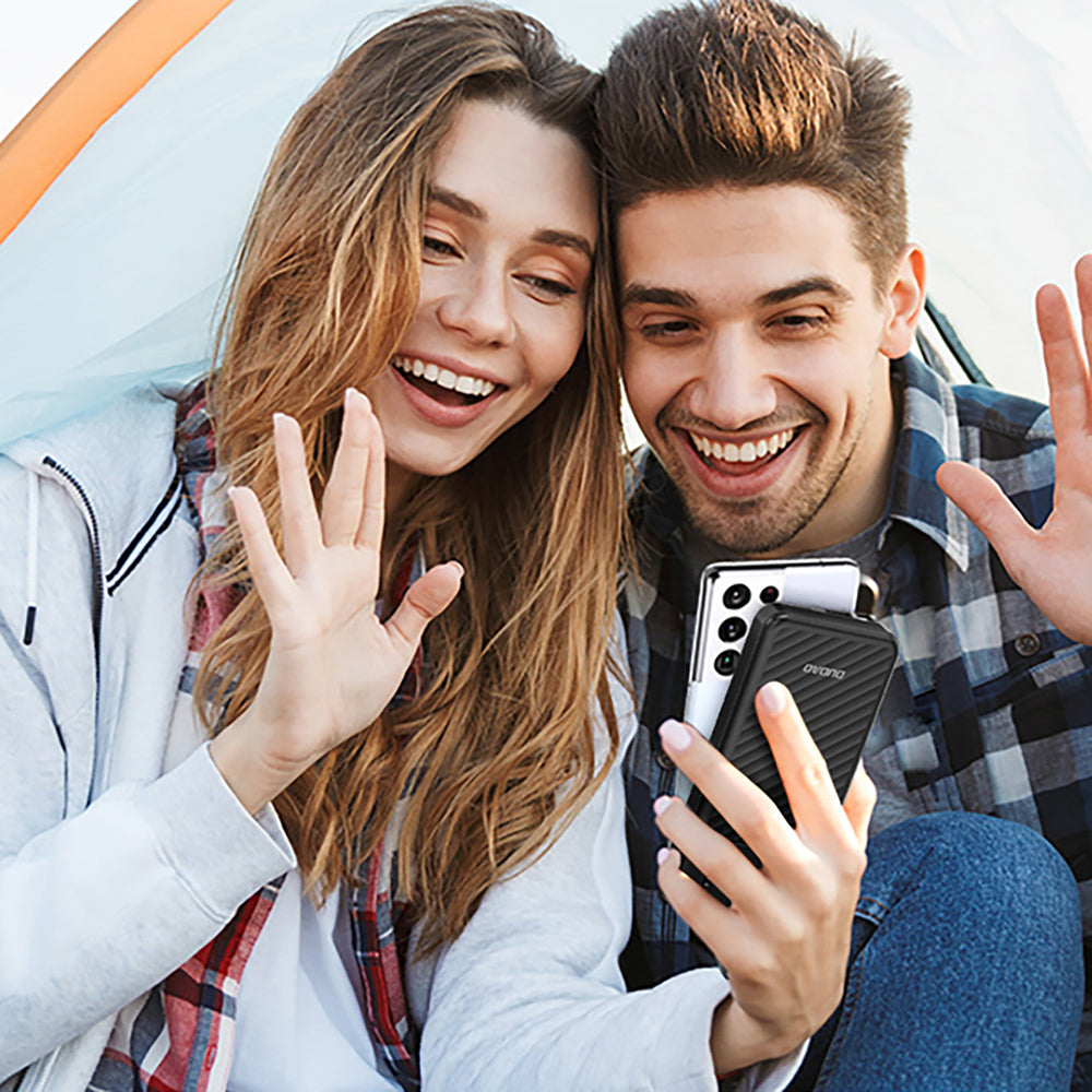 Dudao K11 Pro 20000mAh Powerbank med indbyggede kabler - sort