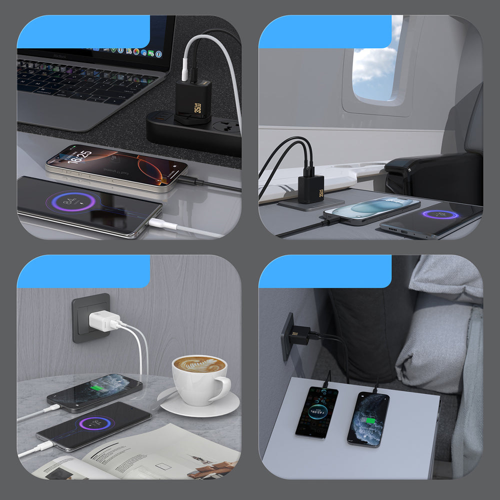 Dudao A27 MaxC 35W Wall Charger + USB-C-kabel - sort