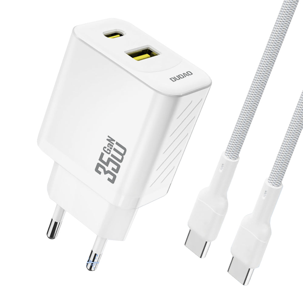 Dudao A27 MaxC 35W Wall Charger + USB-C-kabel - hvid
