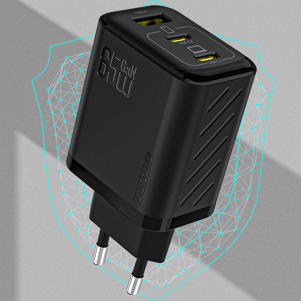 Dudao A29C 65W GaN Wall Charger + USB-C Cable - sort
