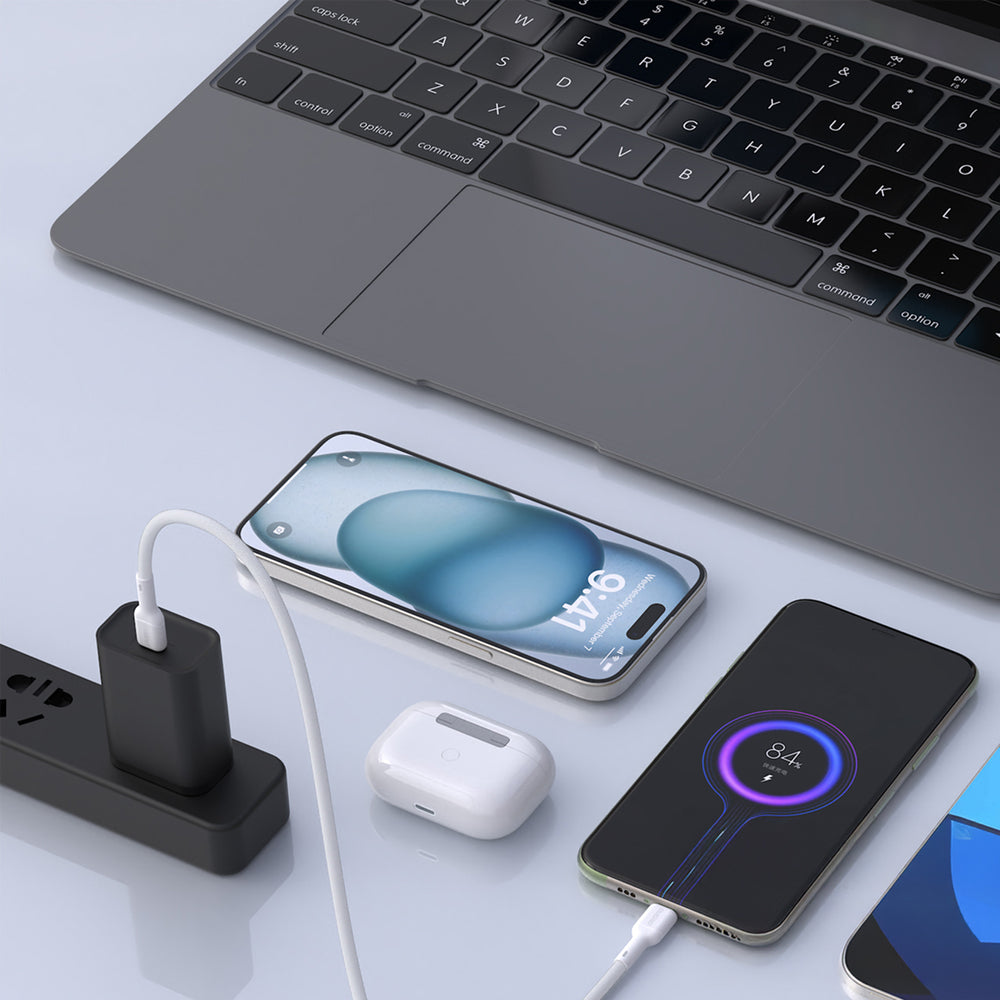 Dudao L9C Max 240W PD USB-C - USB-C-kabel 1,2 m - hvid