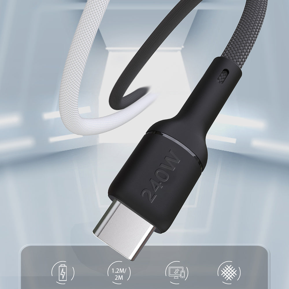 Dudao L9C Max 240W PD USB-C - USB-C Kabel 1,2 m - sort