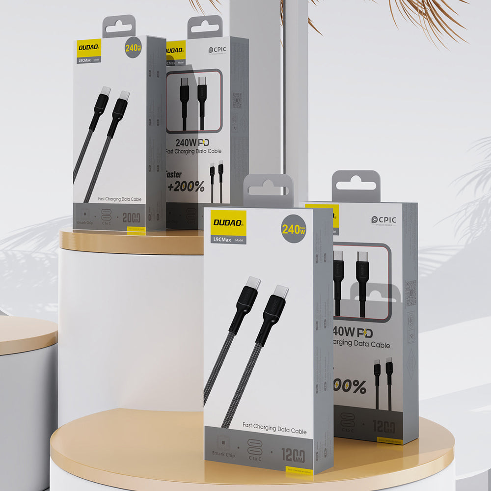 Dudao L9C Max 240W PD USB-C - USB-C Kabel 1,2 m - sort