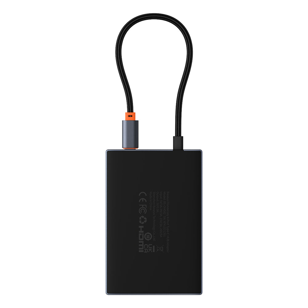 Baseus PioneerJoy 8-in-1 USB-C hub HDMI 4K@60Hz + HDMI 4K@30Hz + DisplayPort 8K@30Hz + VGA + 2 x USB-A 3.0 + 2 x USB-C - gray