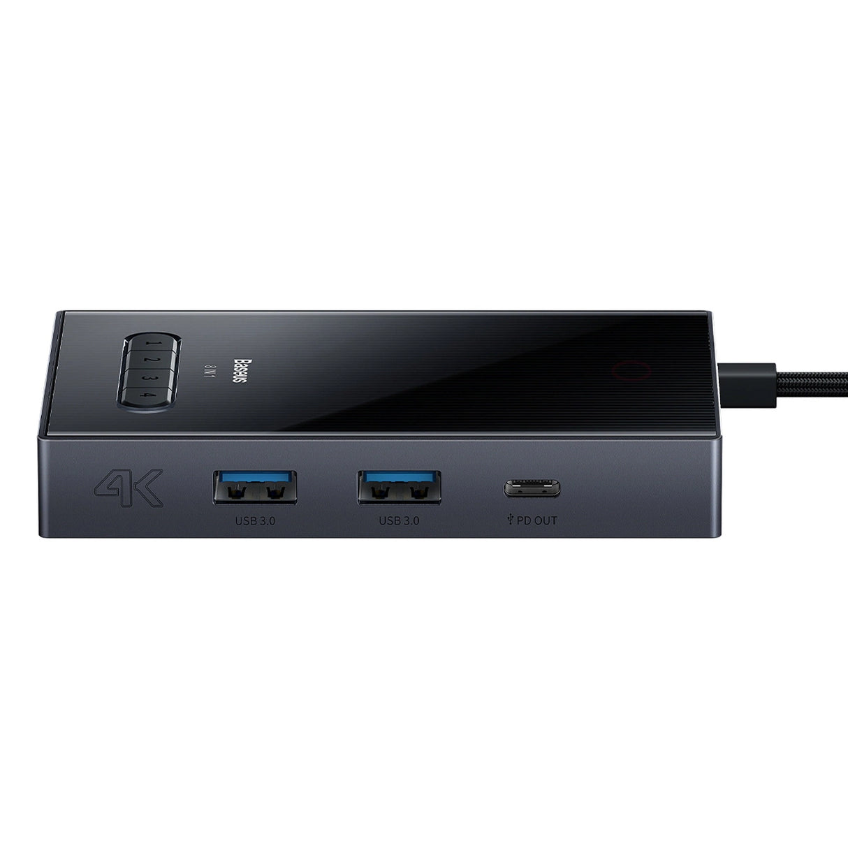 Baseus PioneerJoy 8-i-1 USB-C hub HDMI 4K@60Hz + HDMI 4K@30Hz + DisplayPort 8K@30Hz + VGA + 2 x USB-A 3.0 + 2 x USB-C - grå