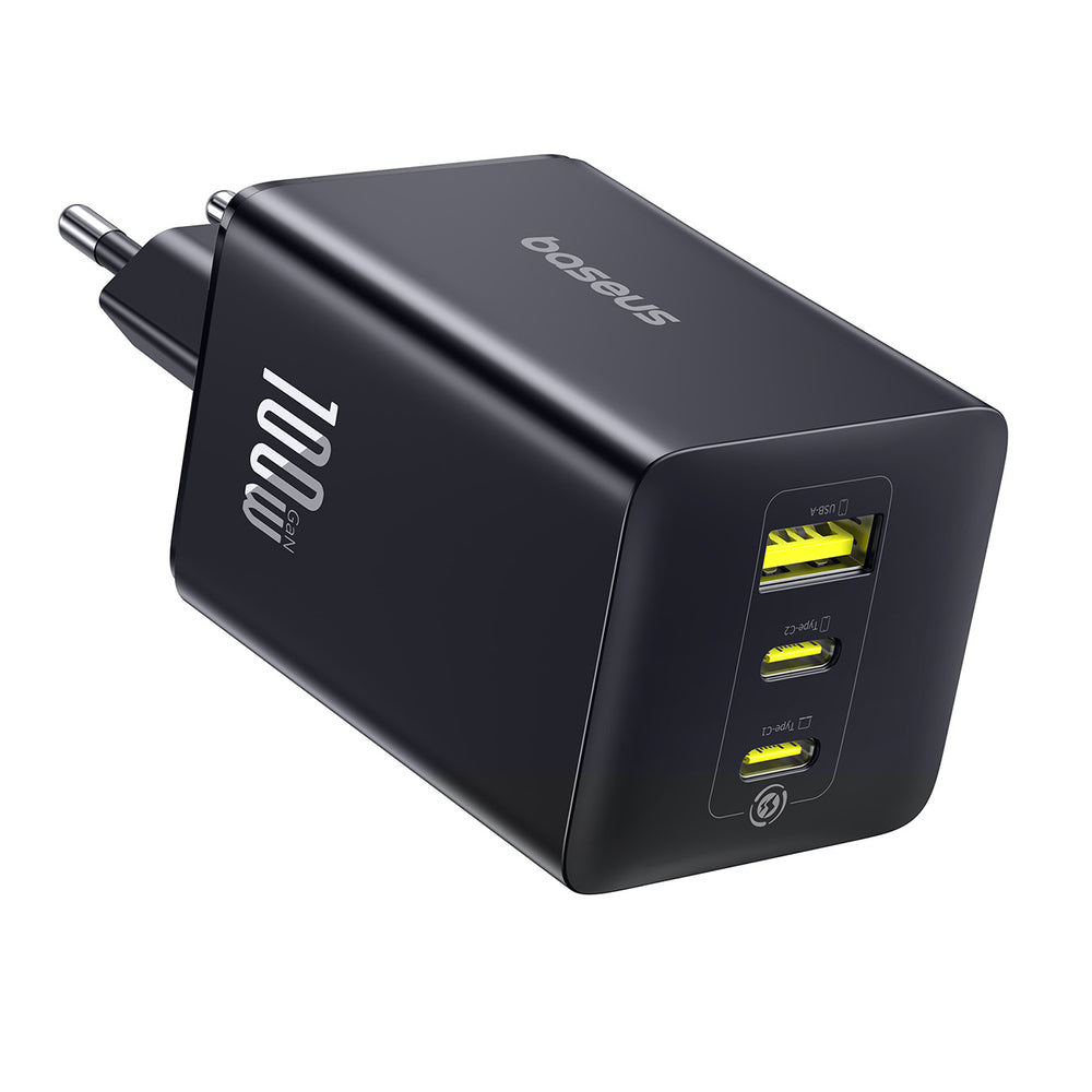 Baseus EnerFill FE11 100W Wall Charger 2 x USB-C + USB-A - sort