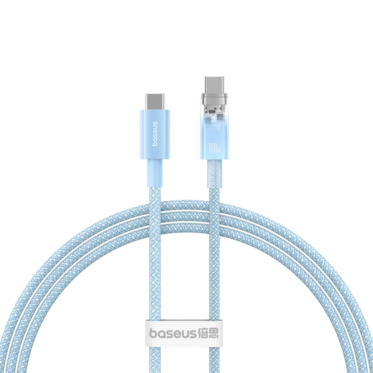 Baseus Explorer 100W USB-C - USB-C-kabel med intelligent temperatur sensor 1m - Blå